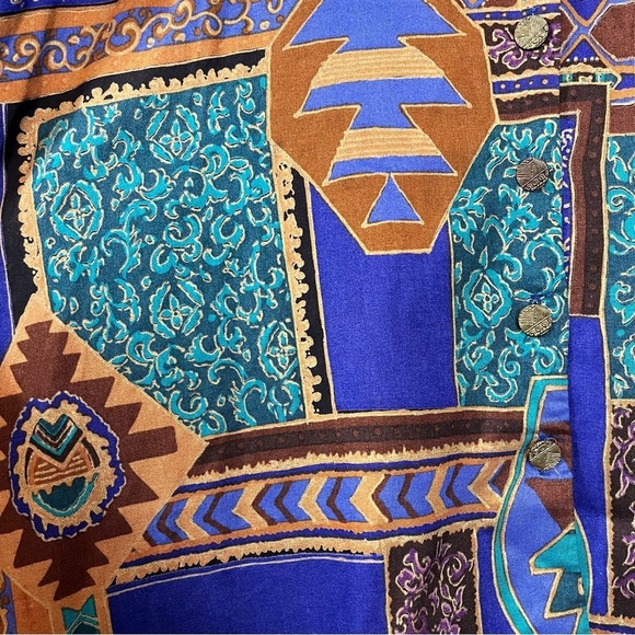 August Max Aztec Lightweight Button Down Shirt - Size 1X - Picture 5 of 9